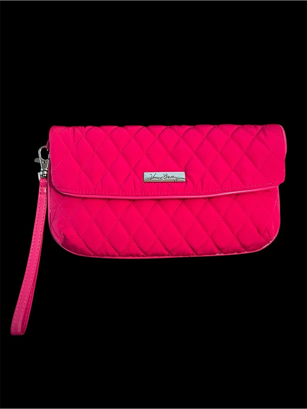 Vera Bradley Quilted Fold-Over Flap Wristlet Clutch - Fuchsia Pink